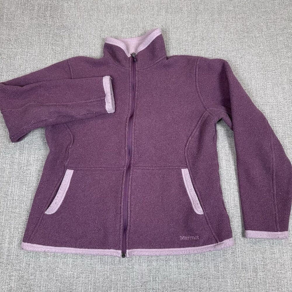 Marmot Womens Fleece Full Zip Long Sleeve Purple Jacket Size L Outerwear